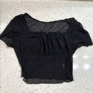 Elegant Black Sheer Women's Top